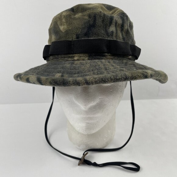 Cabela's Camo Boonie/Bucket Hat Adult S Fleece Hunting Adjustable Strap Vented - Picture 3 of 7
